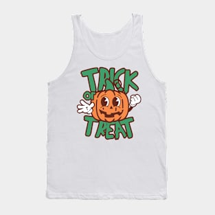 Kids Halloween Costume Pumpkin Trick or Treat Tank Top